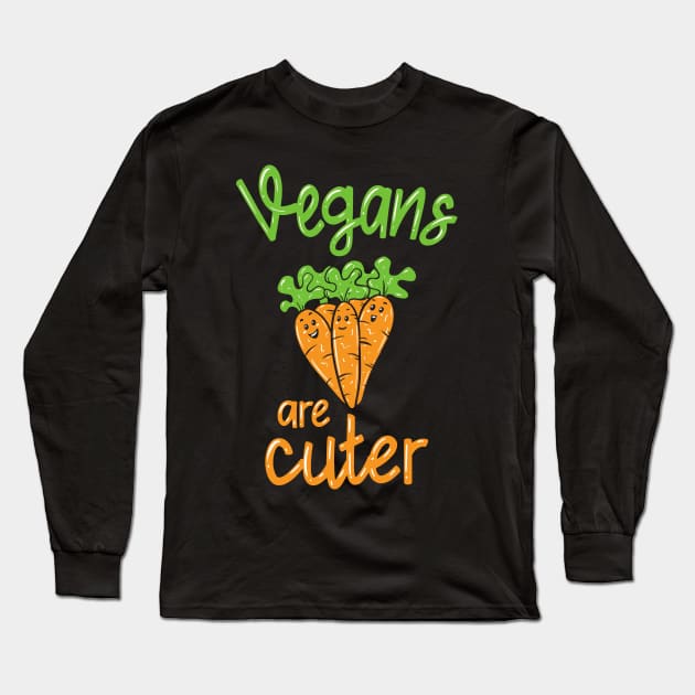 Vegans Are Cuter Long Sleeve T-Shirt by maxdax